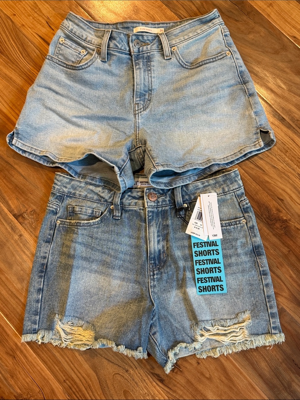 2 pair Levi’s Denim Festival Shorts - Light Blue Women's Jean Shorts